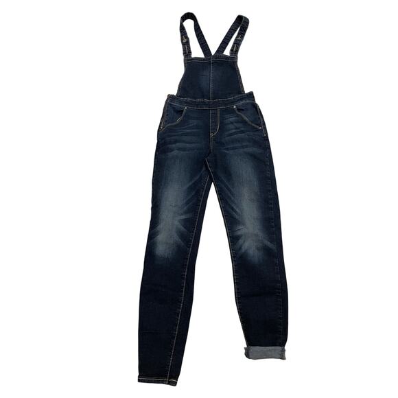 Denizen Levi’s XS Skinny Denim Overalls | Dark Wash Stretch Cross-Back Jumpsuit - Picture 3 of 11